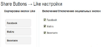 Настройки плагина Social Share Buttons