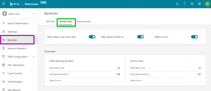 Bing Webmaster Tools