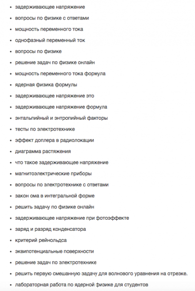 история запросов