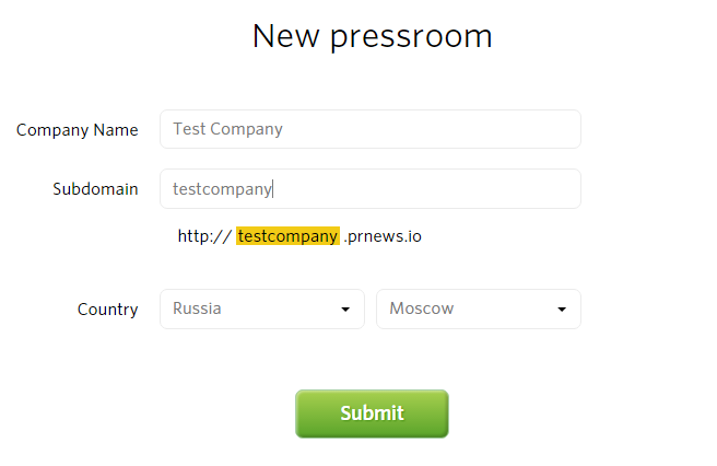 регистрация в сервисе