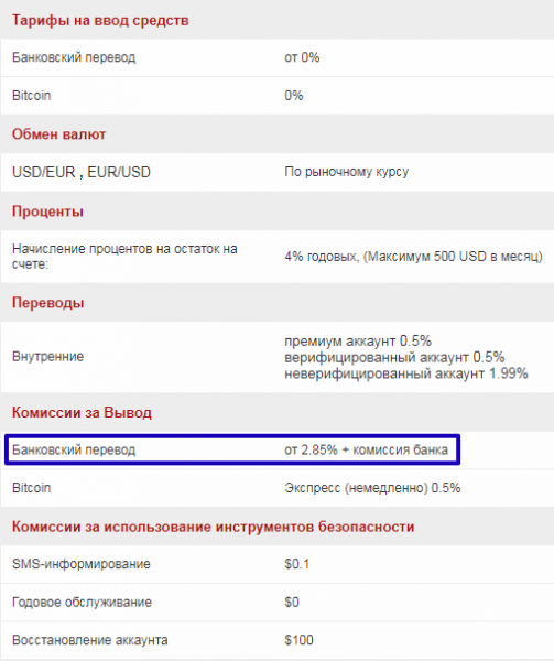 тарифы