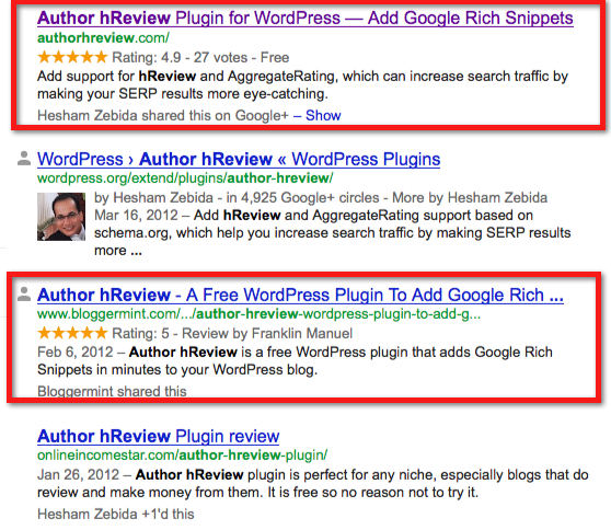 google hReview