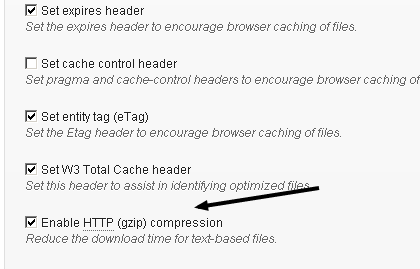 W3 Total Cache настройка сжатия