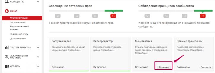 активация монетизации